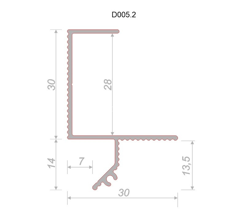 Потолочный теневой плинтус алюминиевый Decaro D005.2A Black черный 2 м