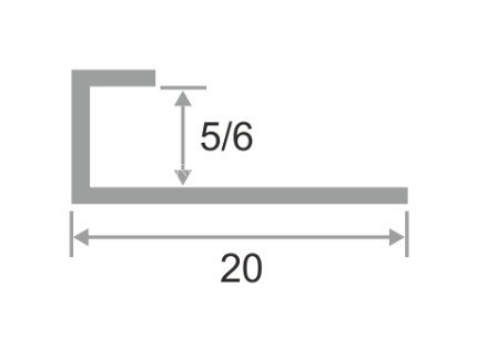 П-профиль алюминиевый под стекло 6 мм ПО-111 серебро матовое 2,7 м
