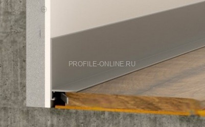 Микроплинтус алюминиевый щелевой ПО-190 серебро матовое 2,7 м