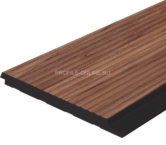 Отделочная стеновая декоративная панель с 3D эффектом Hiwood LV127L BR396 под дерево 120х12 мм из фитополимера 2,7 м