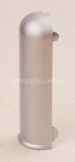Наружный уголок для напольного плинтуса ПЛ-70 серебро матовое
