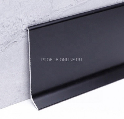 Алюминиевый плинтус напольный 100 мм ПТ-100 черный 3 м