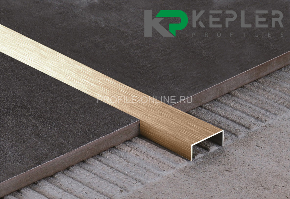 П-образный профиль 10х20 мм из нержавеющей стали SS 304 FSUP20-RS S.S.304 розовое золото сатинированное 2.7 м