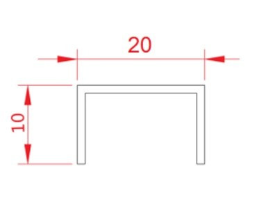 Нержавеющий П-профиль стальной 10х20 Kepler Profiles FSUP20-RP розовое золото полированное 2,7 м