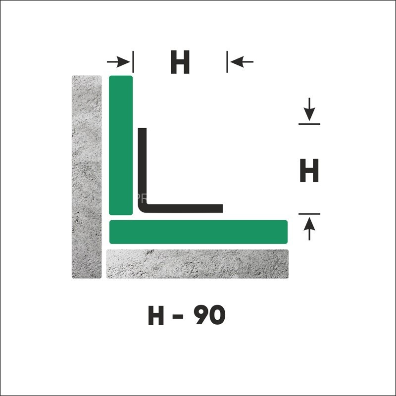 Нержавеющий уголок стальной внутренний 90х90 мм FLV 90 S сатинированная сталь 300 см