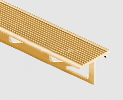 Т-профиль 23 мм (MS RYFL) Cezar PVL79 L рифленый для ступени латунь полированная 3,0 м