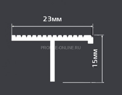 Т-профиль 23 мм (MS RYFL) Cezar PVL79 L рифленый для ступени латунь полированная 3,0 м