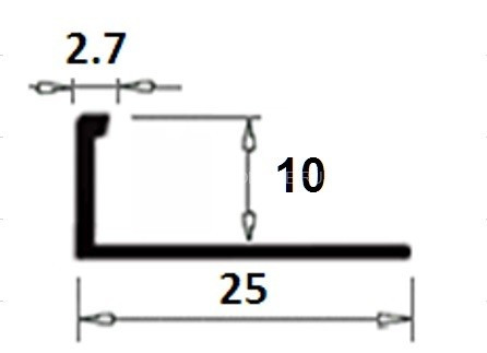 Латунный L-профиль гибкий TRD 100 OC 10 хром 2,7м