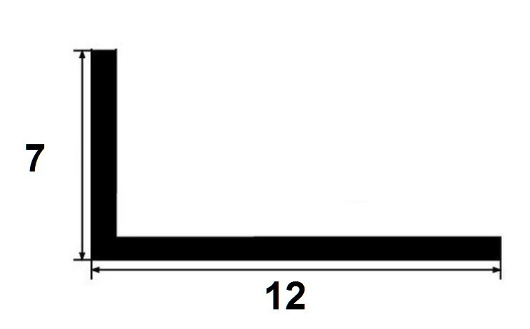 Латунный уголок разнополочный 12х7 PL 12x7 OS шлифованный 3м