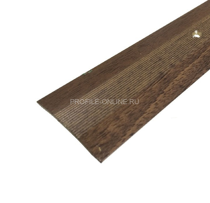 Одноуровневый порог алюминиевый с рифлением 39 мм А5 КД Орех 2,7 м (упаковка 10 штук)