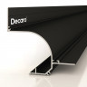 Потолочный теневой плинтус алюминиевый Decaro D006A Black черный с возможностью LED подсветки 2 м