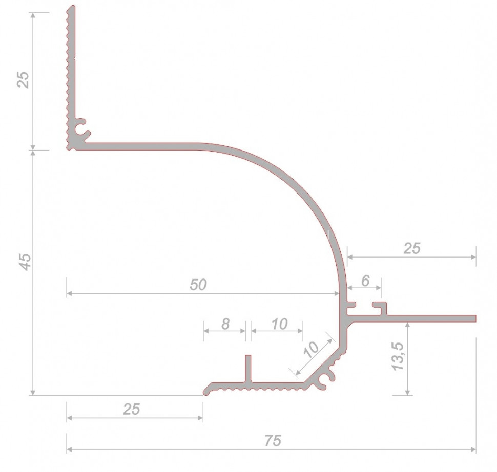 Потолочный теневой плинтус алюминиевый Decaro D006A Black черный с возможностью LED подсветки 2 м