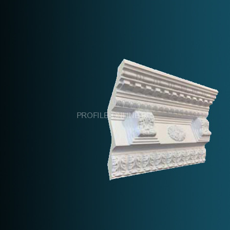 Потолочный плинтус с орнаментом Перфект AA317 белый из полиуретана 130х210х170 мм 240 см