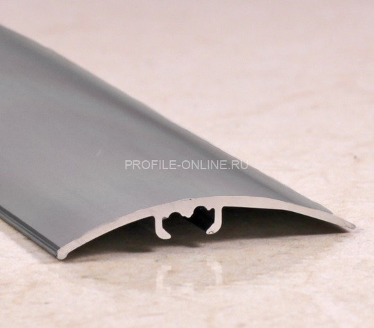 Разноуровневый порог алюминиевый 41 мм ПО-41 серебро матовое 2,7 м