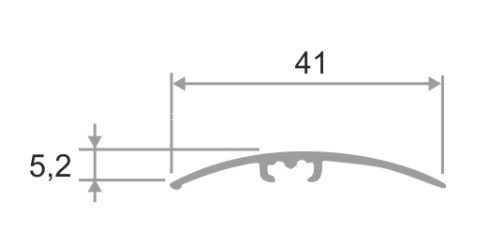 Разноуровневый порог алюминиевый 41 мм ПО-41 серебро матовое 2,7 м