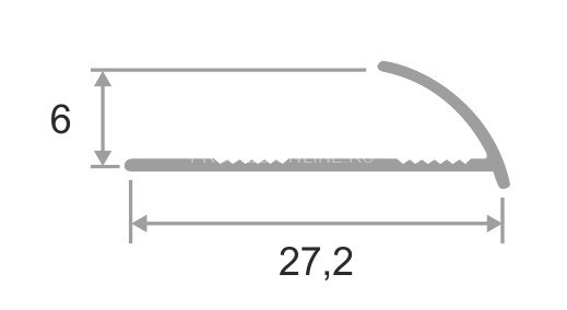 С-профиль алюминиевый 6 мм ПО-6 серебро матовое 2,7 м