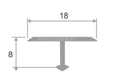 Т-профиль алюминиевый ПТ-18 18 мм черный матовый 2,7 м