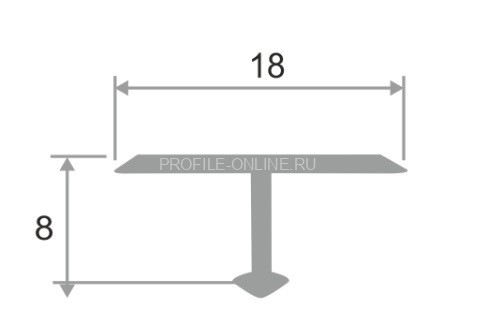 Т-профиль алюминиевый ПТ-18 18 мм черный матовый 2,7 м