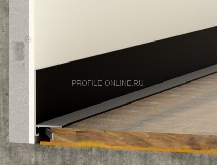 Микроплинтус алюминиевый щелевой ПО-190 черный матовый 2,7 м