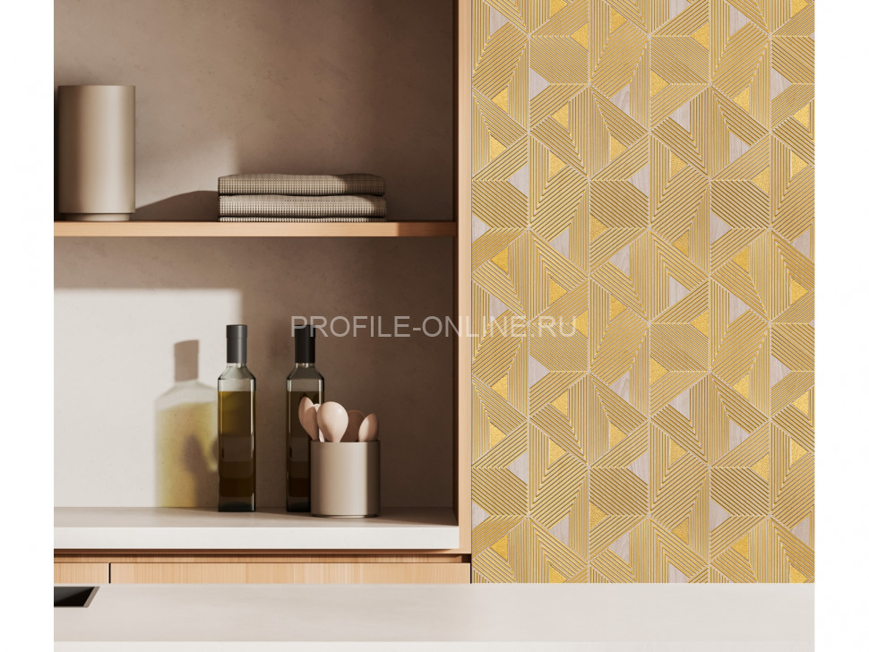 Отделочная стеновая декоративная панель с геометрическим узором HiWood Maximum DM629 G19 композит 600мм х 4мм х 3м