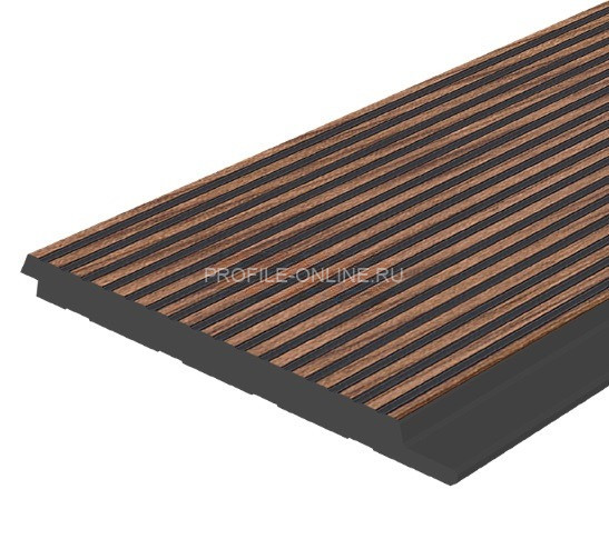 Отделочная стеновая декоративная панель с 3D эффектом Hiwood LV127L BR396K под дерево 120х12 мм из фитополимера 2,7 м