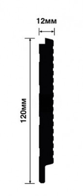 Отделочная стеновая декоративная панель с 3D эффектом Hiwood LV127L BR396K под дерево 120х12 мм из фитополимера 2,7 м