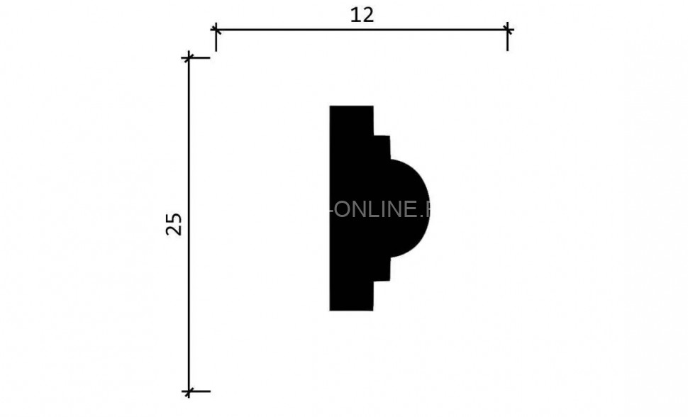 Декоративный молдинг 25х12 мм Decor-Dizayn DD35 полистирол белый, под покраску 2 м