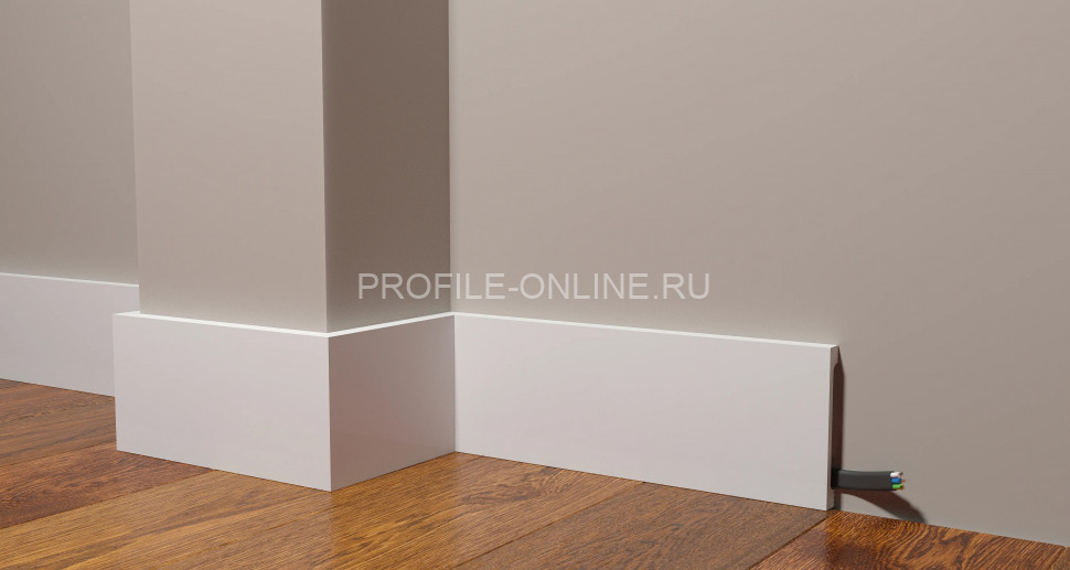 Напольный плинтус 100х13 мм Decor-Dizayn DD709 полистирол белый, под покраску 2 м