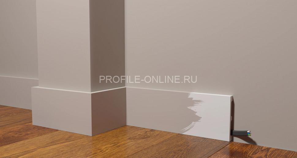 Напольный плинтус 100х13 мм Decor-Dizayn DD709 полистирол белый, под покраску 2 м