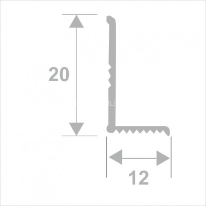 Уголок 12х20 мм из алюминия внутренний ПВ-206 черный муар 2.7 м