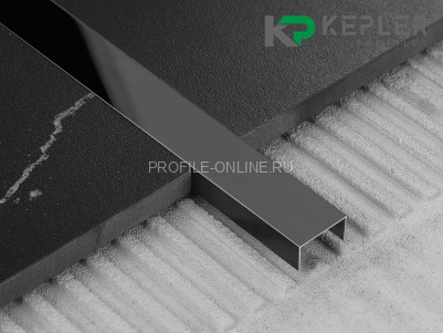 П-образный профиль 10х20 мм из нержавеющей стали SS 304 FSUP20-BP S.S.304 черный полированный 2.7 м