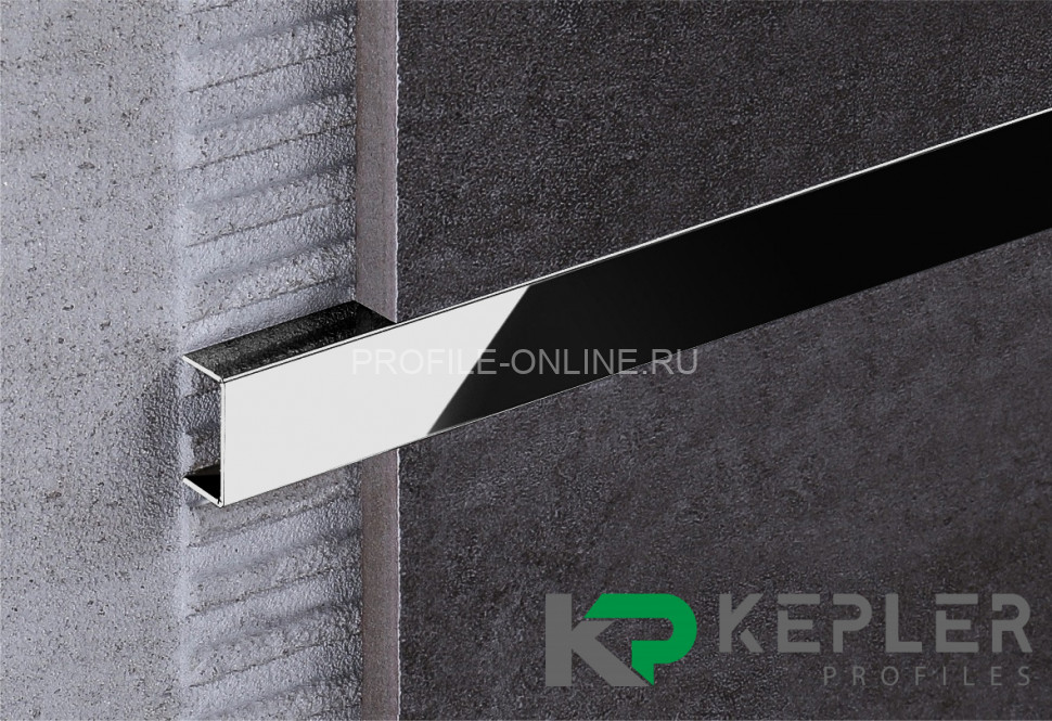 П-образный профиль 10х20 мм из нержавеющей стали SS 304 FSUP20-BP S.S.304 черный полированный 2.7 м