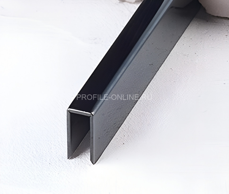 Нержавеющий П-профиль стальной 10х5 Kepler Profiles FSUP05-BP черный полированный 2,7 м