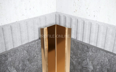 Нержавеющий уголок стальной внутренний с загнутыми краями 15х15 мм FV 15 GP золото полированное 300 см