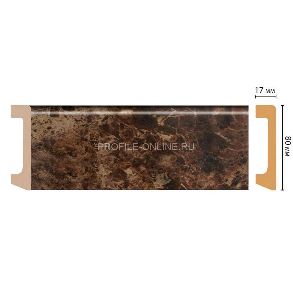 Плинтус напольный ударопрочный DECOMASTER D235-713 ШК/20 (80x17x2400) Коричневый