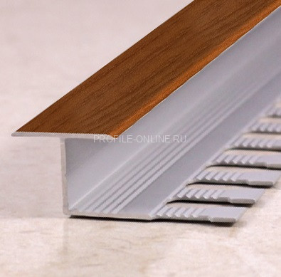Алюминиевый Т-профиль 16 мм закладной Т-16 КД Вишня 2,7 м (упаковка 10 штук)