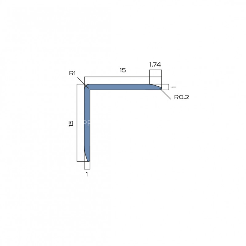 Уголок из алюминия 15х15 мм NEEXY PV61-19 BBL черный блестящий 2.7 м