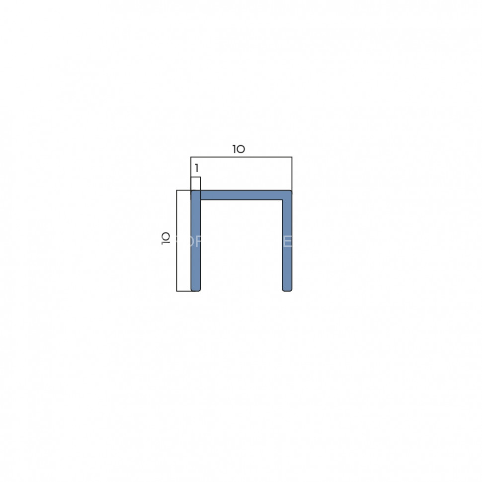 П-образный профиль алюминиевый 10х10 мм NEEXY PV83-48 BBR-D темная бронза блестящая 2.7 м