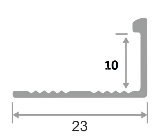 Алюминиевый L-образный профиль 10 мм ПО-Г10 золото глянец 2,7 м