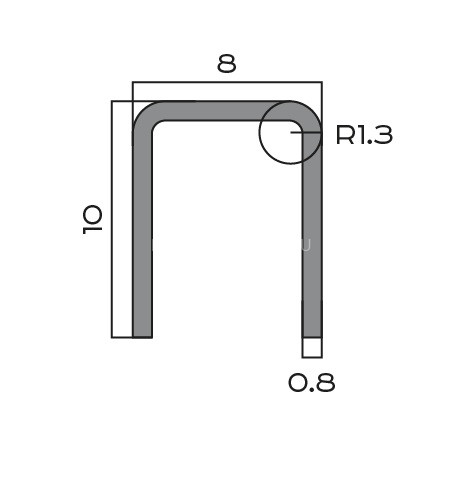 П-образный профиль из нержавеющей стали 10х8х10 мм NEEXY PVS96-10 EM тисненый 2.7 м