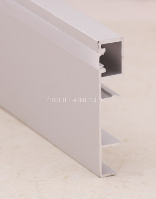 Напольный плинтус алюминиевый под подсветку ПЛС-50 серебро матовое 3 м