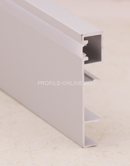 Напольный плинтус алюминиевый под подсветку ПЛС-50 серебро матовое 3 м