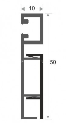 Напольный плинтус алюминиевый под подсветку ПЛС-50 серебро матовое 3 м