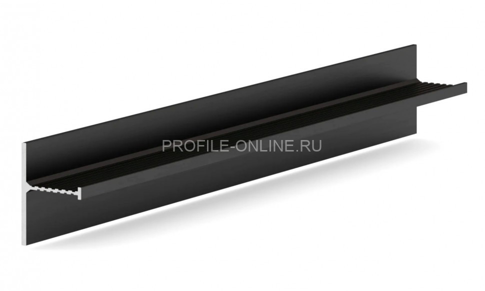 Теневой плинтус алюминиевый 16х39 мм для панелей и керамогранита Laconistiq Reverse 2.0 черный 300 см с кромкой 1.5 мм зазор 15/20 мм