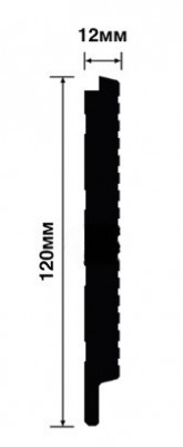 Отделочная стеновая декоративная панель с 3D эффектом Hiwood LV127L S339S декорированная 120х12 мм из фитополимера 2,7 м