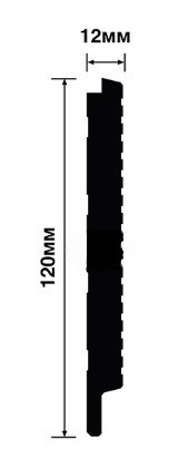 Отделочная стеновая декоративная панель с 3D эффектом Hiwood LV127L S339S декорированная 120х12 мм из фитополимера 2,7 м