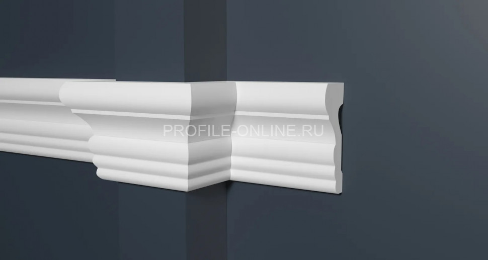 Декоративный молдинг 68х26 мм Decor-Dizayn DD354 полистирол белый, под покраску 2 м