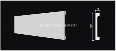 Напольный гибкий плинтус 100х13 мм Decor-Dizayn DD709F полистирол белый, под покраску 2 м