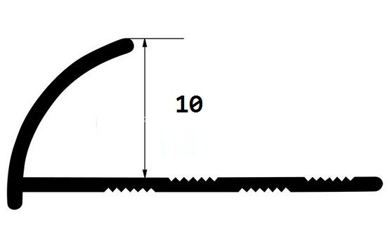 Латунный С-профиль для плитки 10 мм ЛР-9 полированный 270 см