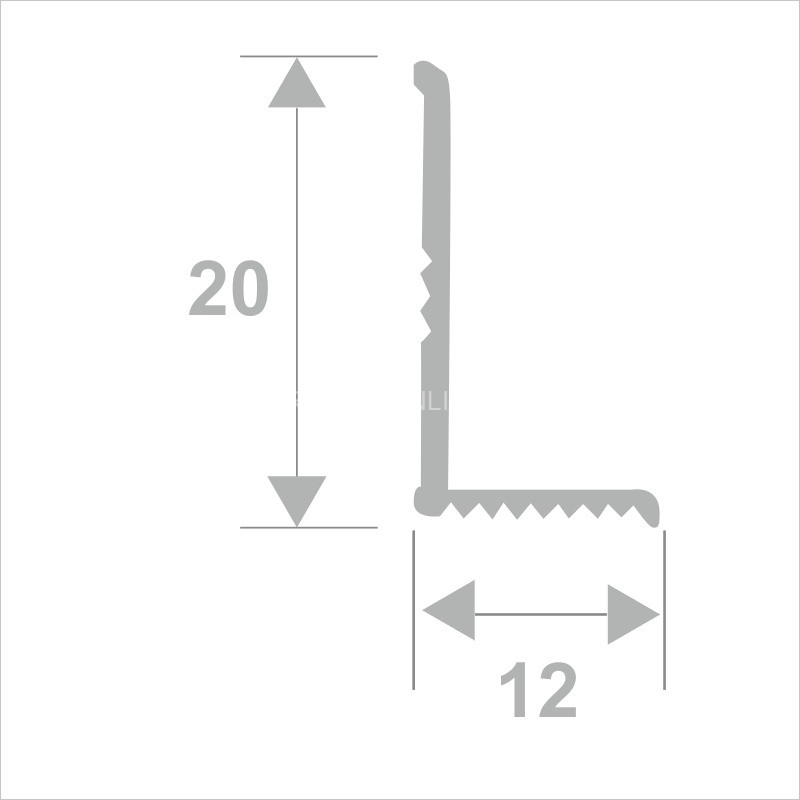 Уголок 12х20 мм из алюминия внутренний ПВ-206 черный матовый 2.7 м